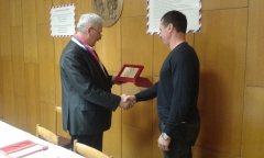 Fotografia: Odovzdanie ceny občanovi obce z príležitosti získania Zlatej plakety prof. Jánskeho  - 2018